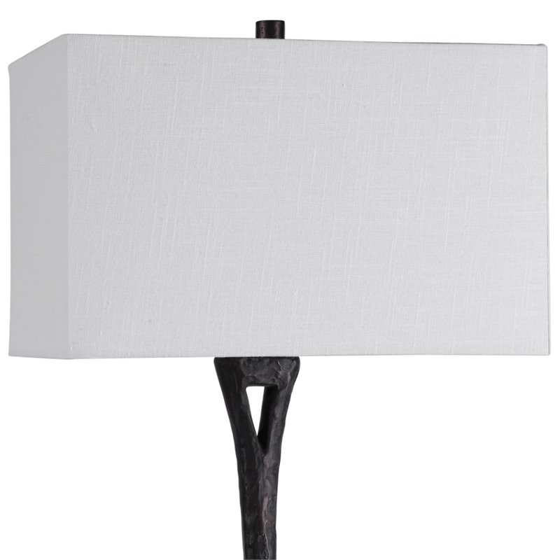 Uttermost Darbie Crystal Cast Iron and Fabric Table Lamp in Aged Black