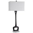Uttermost Darbie Crystal Cast Iron and Fabric Table Lamp in Aged Black