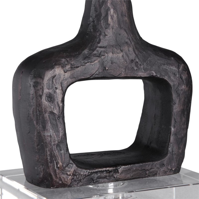Uttermost Darbie Crystal Cast Iron and Fabric Table Lamp in Aged Black