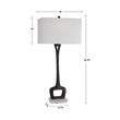 Uttermost Darbie Crystal Cast Iron and Fabric Table Lamp in Aged Black