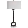 Uttermost Darbie Crystal Cast Iron and Fabric Table Lamp in Aged Black