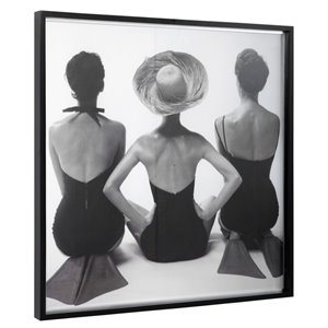 Uttermost Ladies Swimwear 1959 Pine Wood and Glass Fashion Print in Black