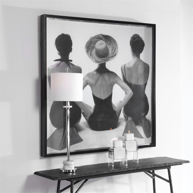 Uttermost Ladies Swimwear 1959 Pine Wood and Glass Fashion Print in Black