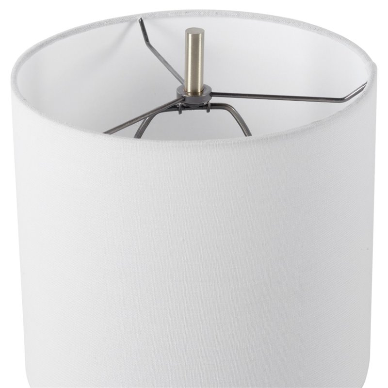 Uttermost Eloise Marble Steel and Fabric Table Lamp in White/Gray