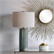 Uttermost Callais Ceramic and Metal Crackled Table Lamp in Aqua Blue