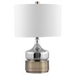 Uttermost Como Mid-Century Metal and Fabric Table Lamp in Chrome/Brass