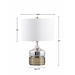 Uttermost Como Mid-Century Metal and Fabric Table Lamp in Chrome/Brass