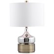 Uttermost Como Mid-Century Metal and Fabric Table Lamp in Chrome/Brass