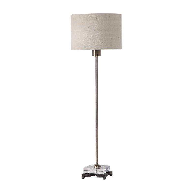 Uttermost Danyon Iron Crystal and Fabric Table Lamp in Antique Brass