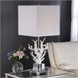 Uttermost Corallo Crystal Resin Iron and Fabric Table Lamp in White Coral
