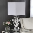 Uttermost Corallo Crystal Resin Iron and Fabric Table Lamp in White Coral
