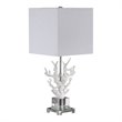 Uttermost Corallo Crystal Resin Iron and Fabric Table Lamp in White Coral