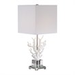 Uttermost Corallo Crystal Resin Iron and Fabric Table Lamp in White Coral