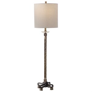 Uttermost Parnell Contemporary Steel and Fabric Buffet Lamp in Black/Brass