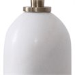Uttermost Minette Transitional Steel Marble Fabric Buffet Lamp in White/Brass