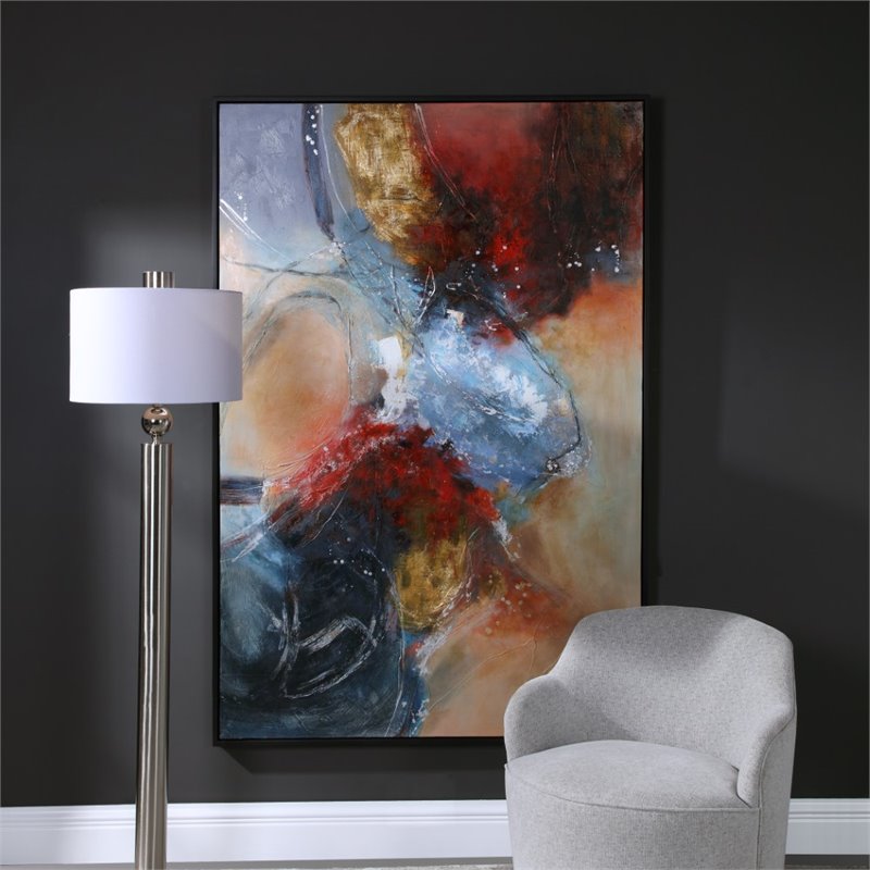 Uttermost Summer Sunset Wood Abstract Hand Painted Canvas in Multi-Color