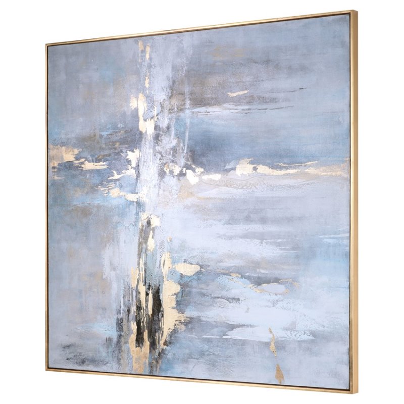 Uttermost Road Less Traveled Contemporary Wood and Canvas Abstract Art in Gray
