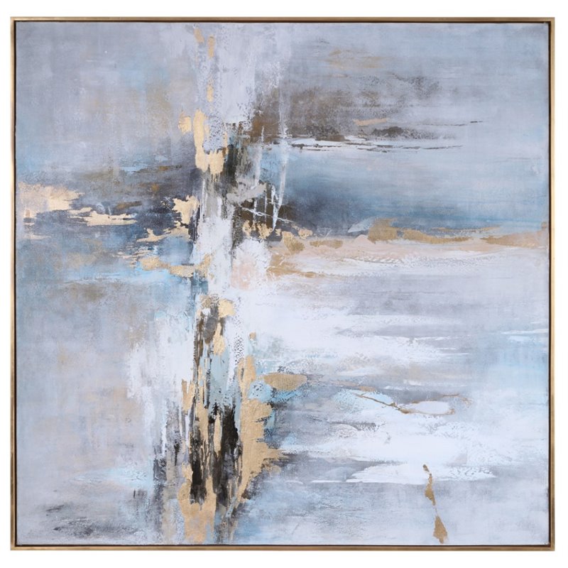 Uttermost Road Less Traveled Contemporary Wood and Canvas Abstract Art in Gray
