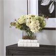 Uttermost Cecily Polyester Iron and Glass Hydrangea Bouquet in Clear