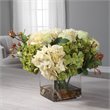Uttermost Cecily Polyester Iron and Glass Hydrangea Bouquet in Clear