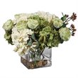 Uttermost Cecily Polyester Iron and Glass Hydrangea Bouquet in Clear