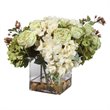 Uttermost Cecily Polyester Iron and Glass Hydrangea Bouquet in Clear