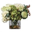Uttermost Cecily Polyester Iron and Glass Hydrangea Bouquet in Clear