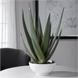 Uttermost Evarado Polyfoam Resin and Stone Aloe Planter in Glossy White