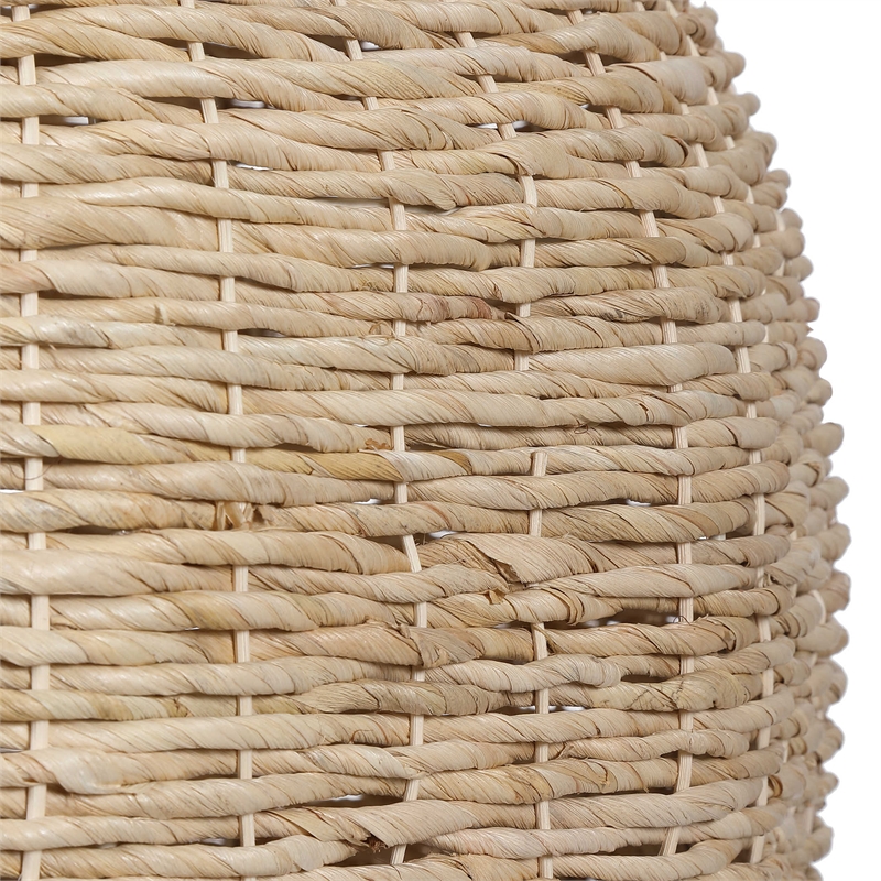 Uttermost 1-Light Metal Dome Shaped Pendant in Natural Woven Seagrass