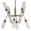 Uttermost Telesto 8-Light Steel and Glass Linear Pendant in Black/Brass
