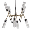 Uttermost Telesto 8-Light Steel and Glass Linear Pendant in Black/Brass