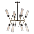 Uttermost Telesto 8-Light Steel and Glass Linear Pendant in Black/Brass