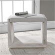 Uttermost Cabana Iron Wood and Fabric Small Bench in White/Woodtone