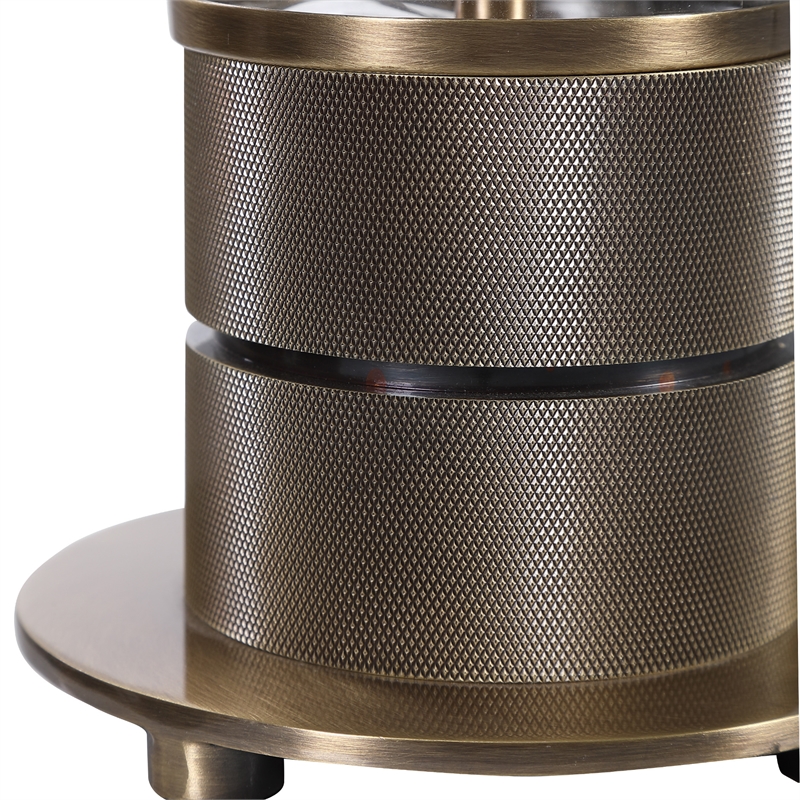 Uttermost Anmer Traditional Iron Glass and Fabric Table Lamp in Brass