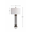 Uttermost Anmer Traditional Iron Glass and Fabric Table Lamp in Brass