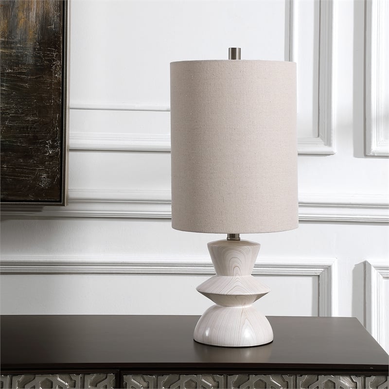 Uttermost Stevens Transitional Steel Metal Buffet Lamp in White