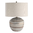 Uttermost Prospect Ceramic and Iron Striped Accent Lamp in Blue/Brown/White