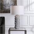 Uttermost Waves Transitional Ceramic Metal and Fabric Table Lamp in Blue/White