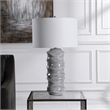 Uttermost Waves Transitional Ceramic Metal and Fabric Table Lamp in Blue/White