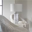 Uttermost Waves Transitional Ceramic Metal and Fabric Table Lamp in Blue/White