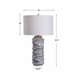 Uttermost Waves Transitional Ceramic Metal and Fabric Table Lamp in Blue/White