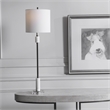 Uttermost Sussex Traditional Crystal and Metal Buffet Lamp in Nickel/White