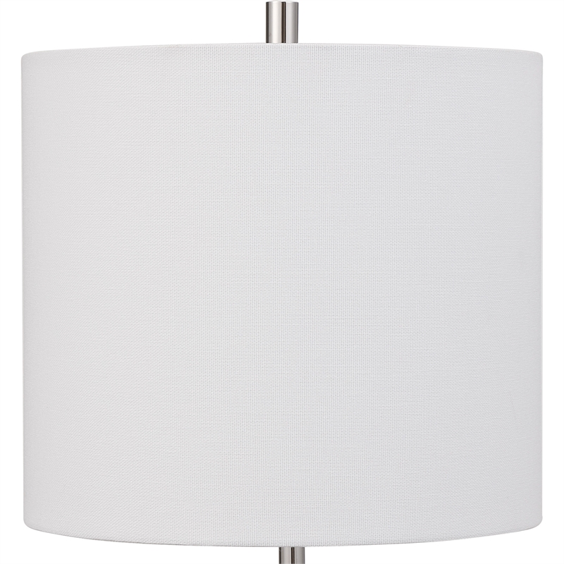 Uttermost Sussex Traditional Crystal and Metal Buffet Lamp in Nickel/White