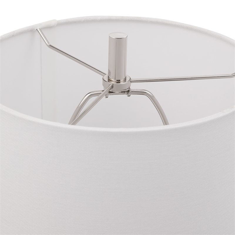 Uttermost Sussex Traditional Crystal and Metal Buffet Lamp in Nickel/White