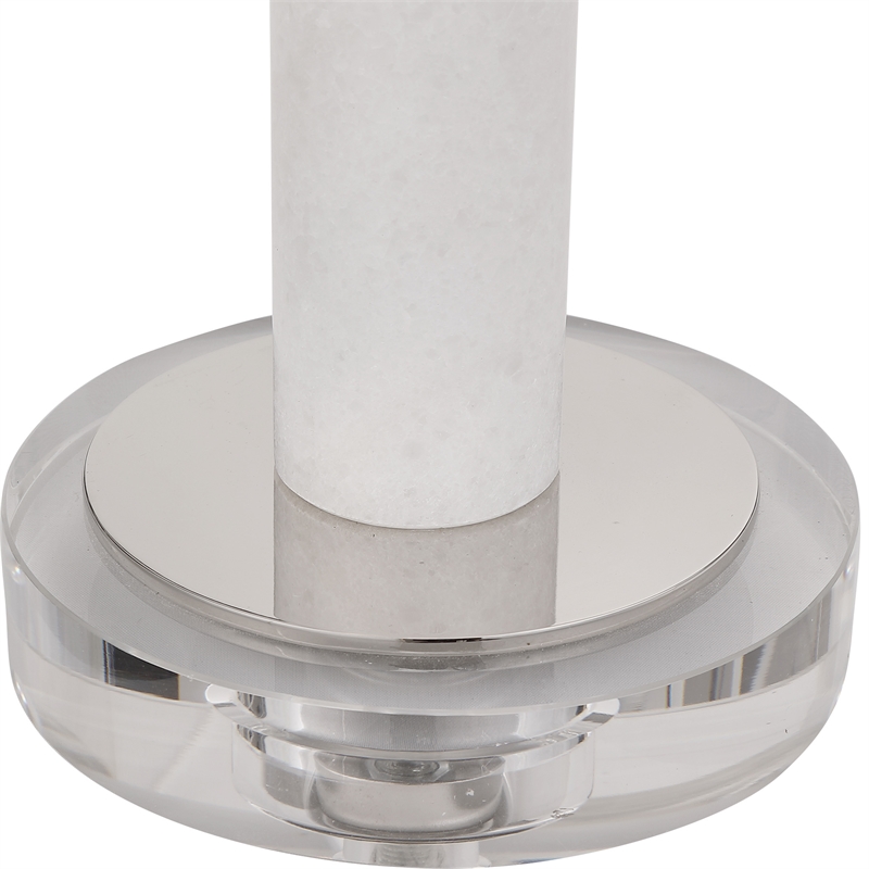 Uttermost Sussex Traditional Crystal and Metal Buffet Lamp in Nickel/White