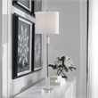 Uttermost Sussex Traditional Crystal and Metal Buffet Lamp in Nickel/White