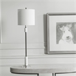 Uttermost Sussex Traditional Crystal and Metal Buffet Lamp in Nickel/White