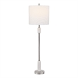 Uttermost Sussex Traditional Crystal and Metal Buffet Lamp in Nickel/White