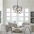 Uttermost Maxin 15-Light Steel and Glass Large Chandelier in Bronze/Black