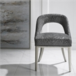 Uttermost Amalia Wood and Fabric Accent Chair in Gray (Set of 2)